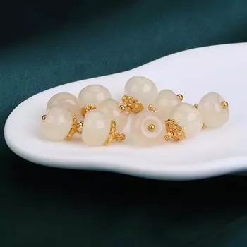 Китайский ветряной цветок поднос пуговицы Cheongsam Hanfu Tang костюм диск пуговицы одежда пуговицы женская рубашка верхняя китайская жемчужина пуговицы Off-white (diameter: 11mm)