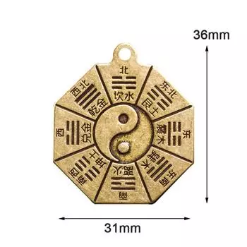 Китайский вогнутый выпуклый багуа с медным зеркалом по фен-шуй, брелок с 8 гексаграммами 1 pcs