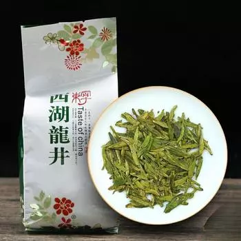 Китайский зеленый чай Xihu Longjing 100 г Зеленый чай Dragon Well Lung Ching 100g / 3.52oz