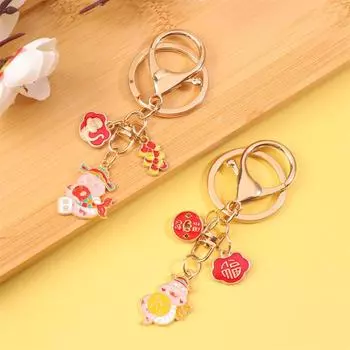 Китайский Зодиак Змея Подвески на удачу Год Змеи Металлический Мешочек с каплями масла Праздничные подвески для богатства Подвесное украшение для автомобиля Подарки A1