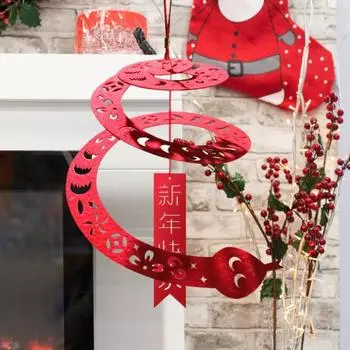 Китайский Зодиак Змея Украшение Новогодний Полый Змея Декор Праздничный Настенный Дверной Подвесной Орнамент 10 pcs