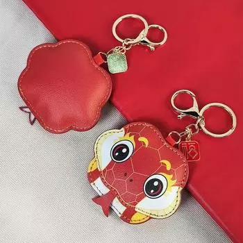 Китайский зодиакальный брелок в виде змеи 2025 года, подвесной кулон, красная мультяшная змея, украшение для рюкзака, украшения окна автомобиля красный