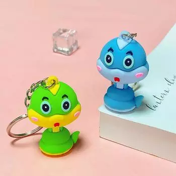 Китайский зодиакальный мультфильм 2025 год змеи счастливый кулон брелок для ключей мягкий клей креативный подарочный аксессуар