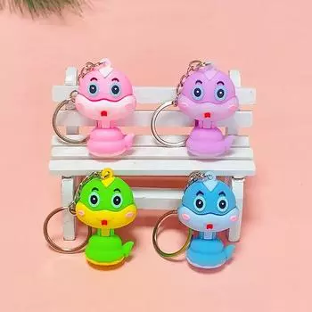 Китайский зодиакальный мультфильм 2025 год змеи счастливый кулон брелок для ключей мягкий клей креативный подарочный аксессуар A3