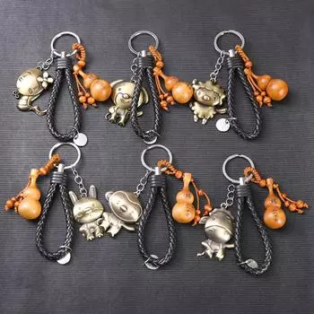 Китайский зодиакальный символ года животного брелок из персикового дерева, брелок для ключей из сплава, сумка, декор Snake#