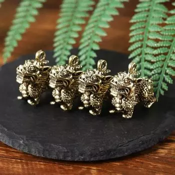 Китайский Зверь Статуя Дракона Бронзовая Статуэтка Украшения Античная Медь Мифическое Животное Миниатюрное Украшение Дома Коллекция Ремесел