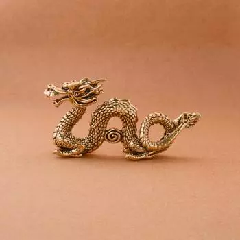 Китайский Зверь Статуя Дракона Бронзовая Статуэтка Украшения Античная Медь Мифическое Животное Миниатюрное Украшение Дома Коллекция Ремесел 1PCS