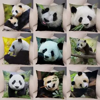 Китайское национальное достояние, наволочка с изображением панды и животного, подходит для украшения дома, гостиной, дивана, спальни, наволочка для комнаты 40x40cm