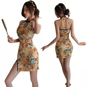 Китайское платье, комплект из 2 предметов, сексуальное, косплей, китайское платье, кружевное, экстремальное искушение, униформа, китайский стиль, костюм, одежда для женщин, популярная