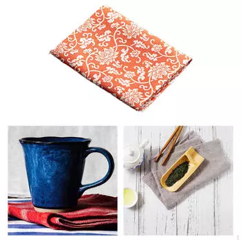 Китайское впитывающее полотенце для посуды, кухонное полотенце, моющееся, коврик для посуды для чайного домика, фермерского дома, Orange