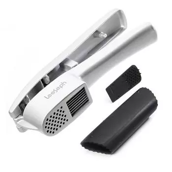 Kitchen Aluminium Garlic Press set with Silicone Tube Roller, Multifunction Cooking Tools by Leeseph