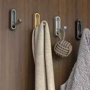 Kitchen Bathroom1Pcs Folding Wall Hook Hidden Robe Towel Coat Hook Stainless Steel Hook for Home Matte Black Towel Hanger