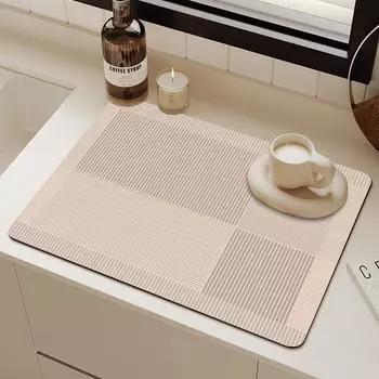Kitchen Countertop Drain Pad Diatom Mud Coffee Machine Table Mat Super Absorbent Bowls Plates Dish Tableware Draining Placemat 30x40cm