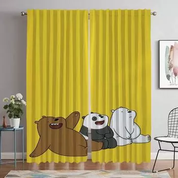 Kitchen Curtains 2 Pieces Cute Bare Curtains Child Room Blackout Curtain Tulle for Bedroom Partition Shades Living Elegant Panel W50xH70cmx2pcs-CL