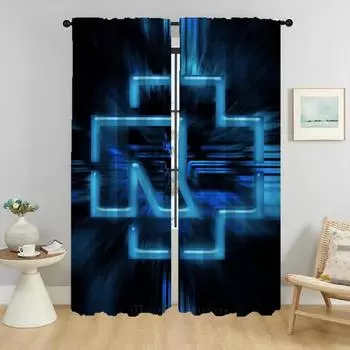 Kitchen Curtains 2 Pieces Rock-rammsteines Blackout Curtains for Living Room Curtain Halloween Decoration Shades Partition Child W50xH70cmx2pcs-CL