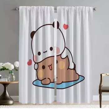 Kitchen Curtains Child Room BUBU DUDU Window Curtain for Room 2 Panel Tulle for Bedroom Halloween Decoration Shades Partition W50xH70cmx2pcs-CL