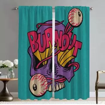 Kitchen Curtains Child Room Joetamponi Window Curtain for Room 2 Panel Tulle for Bedroom Home Interior Curtains Shades Partition W50xH70cmx2pcs-CL