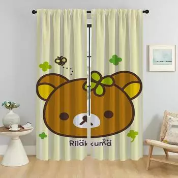 Kitchen Curtains for Bedroom Rilakkumaes Partition Shades Curtains Child Room Blackout Curtain Halloween Decoration Living Panel W50xH70cmx2pcs-CL