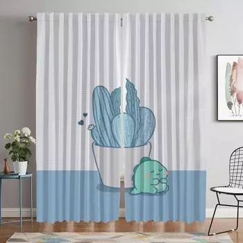 Kitchen Curtains for Camera Dinosaur Modern Living Room Curtains 2 Pieces Shades Blackout Curtain Tulle for Bedroom Partition W50xH70cmx2pcs-CL
