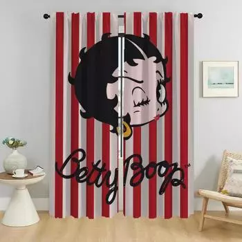 Kitchen Curtains for Living Room Curtain Bettyes Boopes Blackout Curtains 2 Pieces Halloween Decoration Shades Tulle for Bedroom W50xH70cmx2pcs-CL