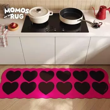 Kitchen Diatom Mud Mat Bedroom New Love Foot Mat Household Dirty Anti-slip Mat Toilet Absorbent Mat 40 * 60cm [Diatom mud]