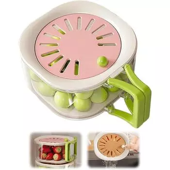 Kitchen Draining Bowl Vegetable Washing Basket, Fruit Vegetable Washing Sink Soup Basket Berry washer, Food strainer cut fruit colander розовый