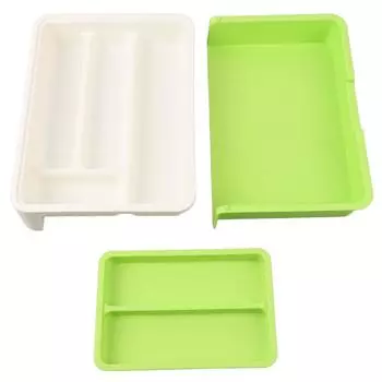 Kitchen Drawer Organizer Plastic Multifunctional Flexible Separation Space Saving Drawer Utensil светло-зеленый