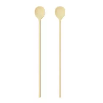 Kitchen Factory Pastel Premium Силиконовая длинная чайная ложка Muddler, желтое масло, 2 шт., популярная корейская посуда