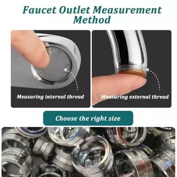 Kitchen Faucet Adapter Set 18/20/22/24mm To 22mm With Washer Metal Male Female Saving Tap Aerator Connector Bathroom Accessories