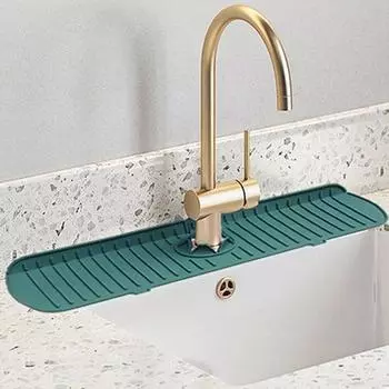 Kitchen Faucet Drain Pad Silicone High-temperature Resistant Drain Pad Bathroom Sink Splash-proof Mat Kitchen Tool Drainage Mat 35X14.5X0.5cm белый