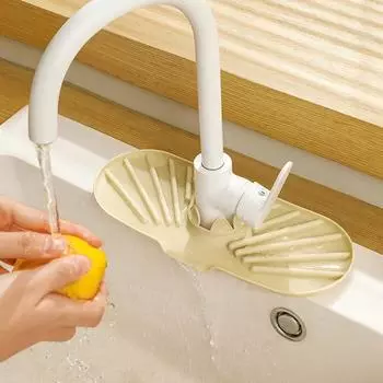 Kitchen Faucet Mat Silicone Sink Splash Guard Glass Cup Drain Mat Spong Holder for Kitchen Bathroom Farmhouse Sink Protectors зелёный