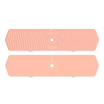 Kitchen Faucet Sink Splash Guard Large Silicone Faucet Water Catcher Mat Sink Draining Pad Behind розовый