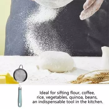 Кухонный дуршлаг с усиленной ручкой, сетчатый дуршлаг из нержавеющей стали, нержавеющий дуршлаг с мелкой сеткой, простой в использовании 8