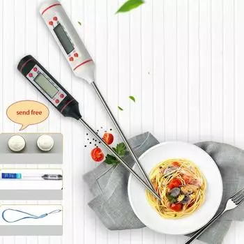 Kitchen Food Thermometer Electronic Probe Digital Waterproof Thermometer Measurement BBQ Cooking Thermometer Baking Tools чёрный