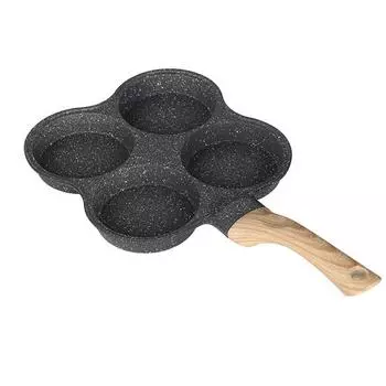 Кухня Четыре отверстия Антипригарный Омлет Блины Ветчина Яйца Сковорода Кулинария Инструмент Распродажа Товары чёрный