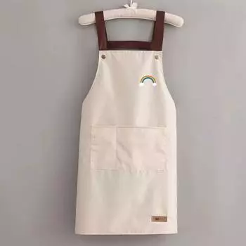 Kitchen Household Waterproof And Anti Oil Large Pocket Apron Suitable For Hotel Restaurant Coffee Shop Nail Salon Antifouling Aprons OneSize белый