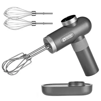 Kitchen in the box Ручной миксер беспроводной маленький венчик 6 скоростей регулировка перезаряжаемый многофункциональный легкий электрический (Серый)