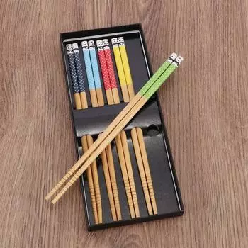 Kitchen Japanese Style Dietary tool Family Tableware Sushi Utensils Bamboo Chopsticks Dinnerware C
