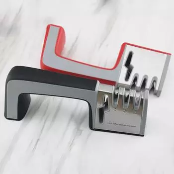 Точилка для кухонных ножей 4 в 1, ножницы, ручной кухонный точильный камень для ножей всех размеров 1 pcs чёрный