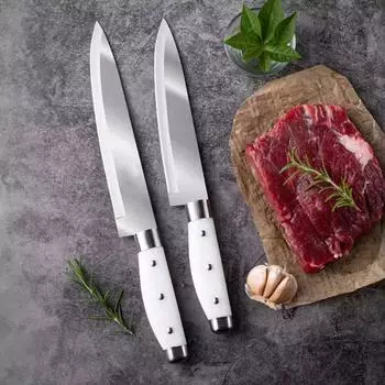 Kitchen Knives White Handle Paring Knives with Straight Edge Paring Knife Fruit Vegetable Knife Sharp