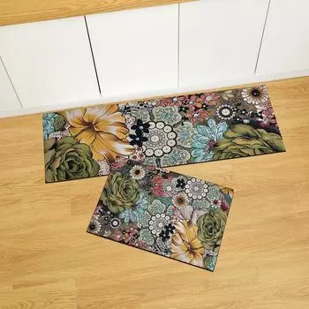 Kitchen Long Floor Mat Absorbs Water Oil Resistant for Household Use Dirt Resistant Entrance Carpet Bedroom Floor Mat 400MMx600MM
