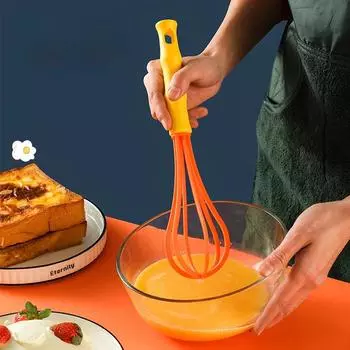 Kitchen Manual Egg Beater Silicone Balloon Whisk Cream Mixer Stirring Mixing Whisking Balloon Coil Style Milk Frother Egg Tools