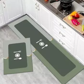 Kitchen Mat Bathroom Carpet Floor Mat Washable Anti Slip Entrance DoorMat Bedroom Living Room Long Bedside Area Hallway Soft Rug 40cmx60cm 1pc