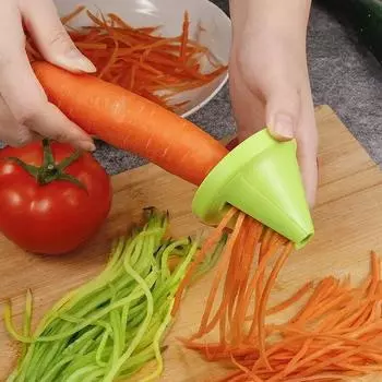 Kitchen Multi-function Spiral Vegetable Cutter Rotary Shredder Modern Simple Style No-patent Three-in-one Function зелёный