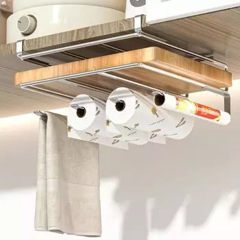 Кухонная многофункциональная подвесная полка из нержавеющей стали для шкафа, полка для полотенец и тряпок, держатель для крышек кастрюль и разделочных досок, кухонные аксессуары