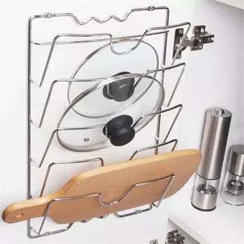 Kitchen Organizer Rack Wall Hanging Pot Cover Rack Five-Layer Pot Lid Metal Rust-Free Multifunctional Rack Pot Lid Storage Rack