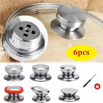 Kitchen Pot Lid Knobs Universal Pan Lid Holding Tops Replacement Lid Hand Grip Knob Handle Resistant Tool with Screwdriver Gift