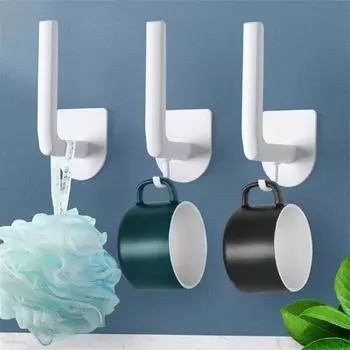 Kitchen Rack Punch-free L-shape Bathroom Holder Towels Rack Multi-function Wall Mounted Hats Roll Rack Clothes Hanger Hook