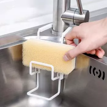 Kitchen Rag Metal Wall Sucker Drying Drain Rack Sink Organizer Sponge Holder Storage Shelf чёрный