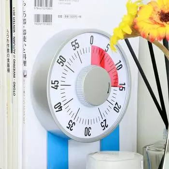 Кухонный круглый магнитный ручной механический таймер для выпечки и приготовления пищи, инструмент для обратного отсчета, распродажа товаров серебряный